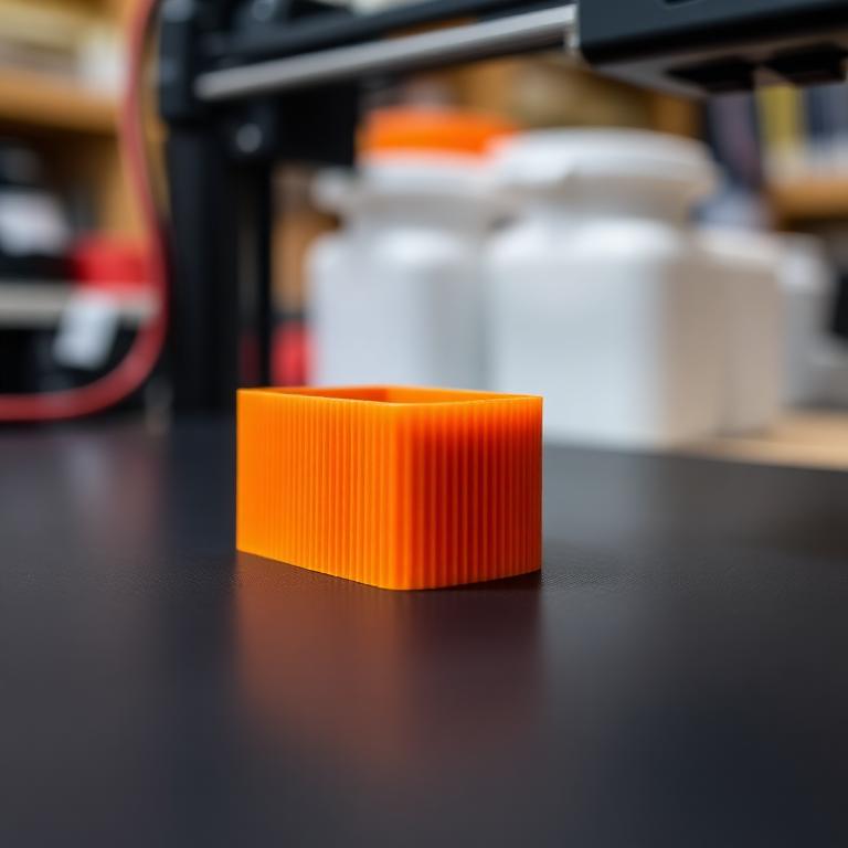 Detailaufnahme eines mit PETG gedruckten Funktionsteils mit sichtbaren Druckschichten